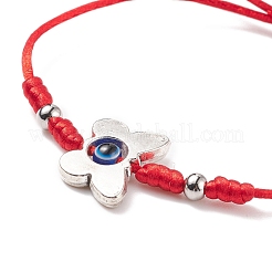6 Uds 6 estilo loto y ojo de caballo y mariposa y tortuga y búho juego de pulseras de cuentas trenzadas de aleación&nbsp;BJEW-JB08499