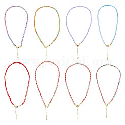 8 pieza de cordón de algodón de nailon redondo de 3.5 mm de 8 colores para hacer collares&nbsp;NJEW-TA0001-26G