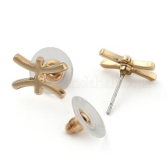 12 orecchini a bottone in lega di costellazione/segno zodiacale&nbsp;EJEW-B025-01G-F
