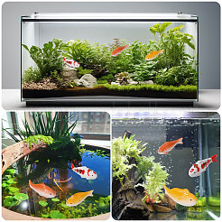 3 Stück 3-farbige Porzellanfisch-Dekoration&nbsp;DJEW-FH0011-48