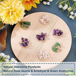 12pcs 3 Arten natürliche Edelsteinanhänger&nbsp;FIND-FH0004-67