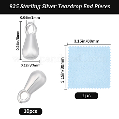10 Stück 925 Sterling Silber Kettenverlängerungstropfen&nbsp;STER-BBC0009-33