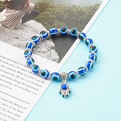 Pulseras elásticas con dijes de acero inoxidable 304&nbsp;BJEW-JB06205