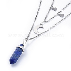 Natürliche Lapislazuli Kugel Anhänger gestufte Halsketten&nbsp;NJEW-JN02414-03