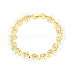 Kirsche Messing Micro Pave klare Zirkonia Gliederarmbänder für Frauen&nbsp;BJEW-G740-02G