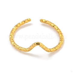 Anillo de puño abierto en forma de V de acero inoxidable 304 con revestimiento iónico (IP) para mujer&nbsp;RJEW-A043-30G