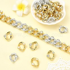 90 Stück 3 Stile ABS-Kunststoff & Kristall-Strass & Imitationsperle Schnellverbinder&nbsp;KY-CJ0002-16