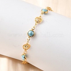 Bracelets à maillons en verre et acier inoxydable 304 pour femmes&nbsp;BJEW-V010-02G