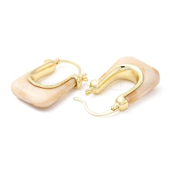 Orecchini a cerchio in vero ottone placcato oro 16k&nbsp;EJEW-A102-01G-03