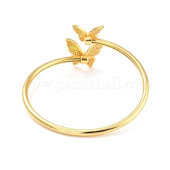 Schmetterlings-Manschettenarmband aus klarem Zirkonia&nbsp;BJEW-I298-06G