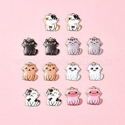 14 pièces 7 couleurs pendentifs en émail d'alliage de placage de rack&nbsp;FIND-FS0003-05