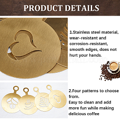 430 Edelstahl-Kaffee-Latte-Art-Formen&nbsp;AJEW-WH0038-40G