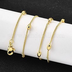 Collane a catena ovale intrecciata in ottone da 3 mm&nbsp;NJEW-M108-01G