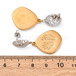 Zweifarbige Ohrstecker aus 304 Edelstahl&nbsp;EJEW-Q044-02G