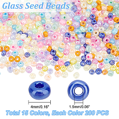 15 cuentas de semillas de vidrio de colores&nbsp;SEED-PH0012-08