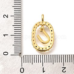 Pendentifs avec zircon cubiques à micro-pavés en laiton&nbsp;ZIRC-P123-01G-U02