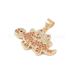 Pendentifs avec zircon cubiques à micro-pavés en laiton&nbsp;KK-E111-45A-G