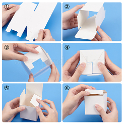 Faltbare Schmuckschatullen aus Pappe und Papier&nbsp;CON-WH0072-34B