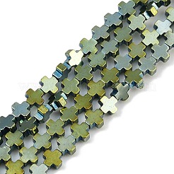 Fili di perline di ematite sintetica non magnetica elettrolitica&nbsp;G-J211-AM-01