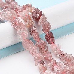 Rohe grobe synthetische Erdbeerquarzperlenstränge&nbsp;G-B065-C08