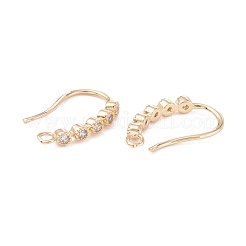 Ganci per orecchini in ottone con micro pavé di zirconi con placcatura a cremagliera&nbsp;ZIRC-F126-07G