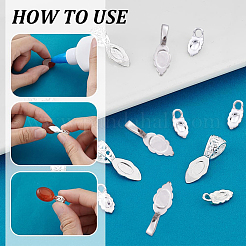 30 pièce 3 styles de bélières à pincer en laiton&nbsp;KK-PH0011-17