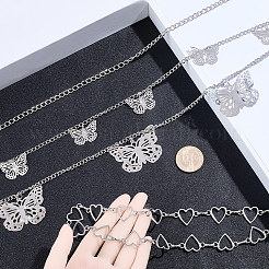 5 stücke 5 arten legierung herz butterlfy kette gürtel und taille kette sets&nbsp;DIY-CP0013-46A