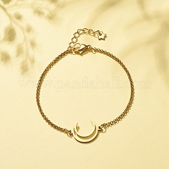 Gliederarmband aus 201 Edelstahl mit Panzerketten aus 304 Edelstahl für Damen&nbsp;BJEW-JB08281
