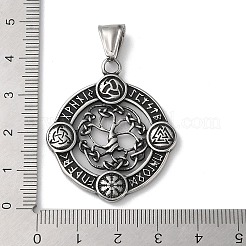 Colgantes de acero inoxidable 304 con runas vikingas&nbsp;STAS-D014-17AS