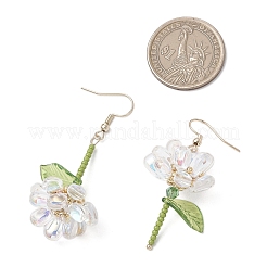 Pendientes colgantes de flores de acero inoxidable 304&nbsp;EJEW-MZ00461-01