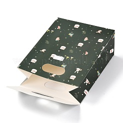 Weihnachtsthemenmuster Rechteck Kraftpapier Flip Taschen&nbsp;CARB-L008-02S-02