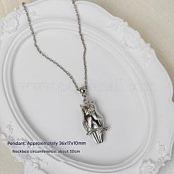 Collier minimaliste européen avec pendentif en plastique et chaîne en fer&nbsp;WF8696-1