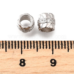 925 Sterling Silber Mikropavé klare Zirkonia Perlen&nbsp;STER-F061-01A-P