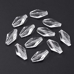 Transparente klare facettierte Tropfenperlen aus Acryl&nbsp;X-TACR-S078-01