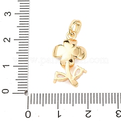 Pendenti in zirconi cubici trasparenti in micro pavè di ottone&nbsp;KK-C249-04G