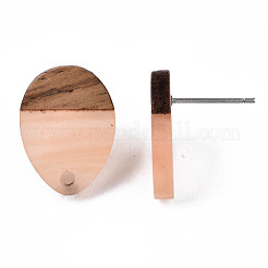 Ohrstecker aus Harz und Walnussholz&nbsp;MAK-N032-006A-H02