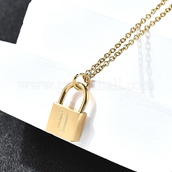 Collane con ciondolo a catena rolo in acciaio inossidabile 304&nbsp;NJEW-S444-01G-21