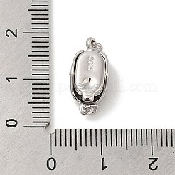 Fermoirs à baïonnette en argent sterling plaqué rhodium 925 micro pavé de zircone cubique transparent&nbsp;STER-G038-15P
