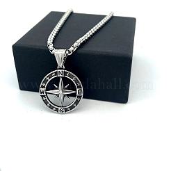 Colliers pendentifs boussole vintage punk en acier inoxydable 304&nbsp;MZ7363