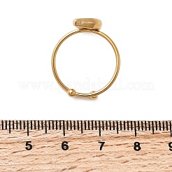 Verstellbare Manschettenringe aus 304 Edelstahl mit Emaille für Damen&nbsp;RJEW-B152-01G-01
