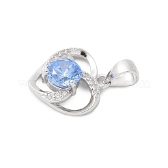 Breloques coeur en argent fin et zircone cubique&nbsp;STER-S008-02B-P