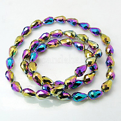 FilI di perline in vetro placcato&nbsp;EGLA-D017-7x5mm-4