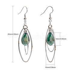 Trendige Glas Teardrop baumeln Ohrringe&nbsp;EJEW-JE00529