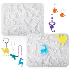 2 moule en silicone pour pendentif silhouette&nbsp;DIY-GN0001-01B