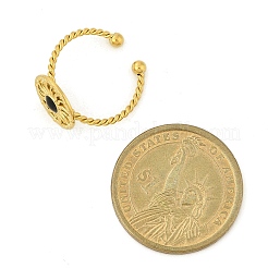 Anelli con polsino in acciaio inossidabile smaltato 304 per donna&nbsp;RJEW-G338-01G-02