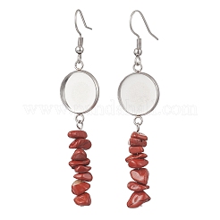 Crochets de boucles d'oreilles en acier inoxydable 304 avec perles et pierres précieuses&nbsp;EJEW-JE06898