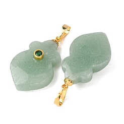 Pendentifs en aventurine vert naturel&nbsp;G-P628-05G-01