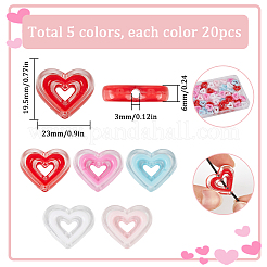 100pcs 5 Farben Acrylperlen&nbsp;SACR-SC0001-34