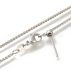 Verstellbare Schiebehalsketten aus Messing mit Weizenkette für Damen&nbsp;NJEW-M045-03P