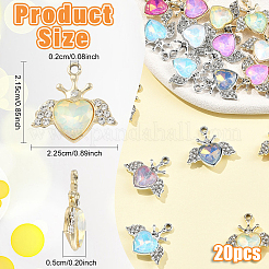 20 stücke 2 farben uv beschichtung legierung gemischt farbe glas strass anhänger&nbsp;FIND-YW0011-17